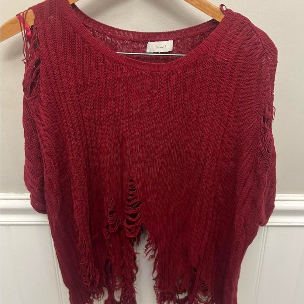 Deep Red Knit Sweater